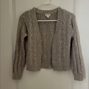 Cat & Jack Heathered Gray Open-Front Cardigan Youth Medium